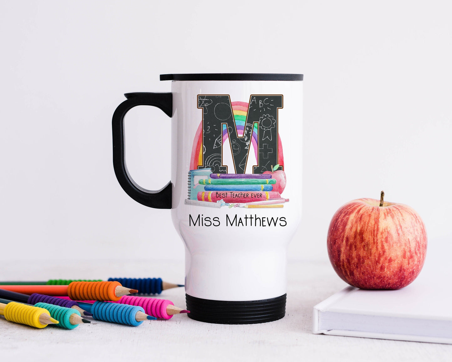 Teacher Travel Mug | Personalised Teacher Gift | Teacher Presents | Thank You Teachers | Gifts for End of Term | Nursery Gifts Presents