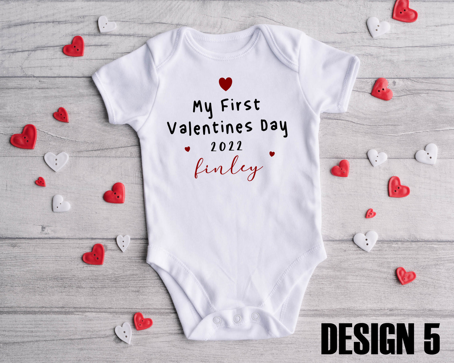 Personalised Valentines Day Baby Vest | Bodysuit | Valentine's Day | Watercolour Bear | New Baby | Love | Various Designs to Choose From