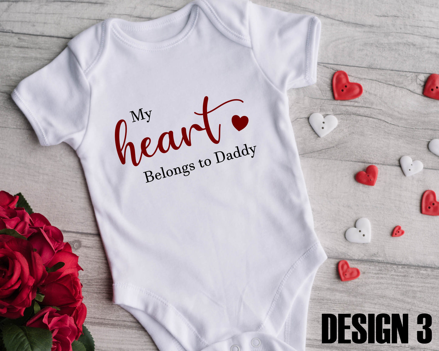 Personalised Valentines Day Baby Vest | Bodysuit | Valentine's Day | Watercolour Bear | New Baby | Love | Various Designs to Choose From