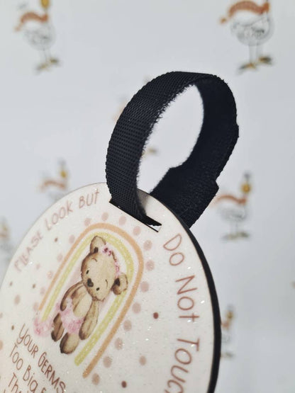 Please Don't Touch Baby Sign | Germ Tag | Your Germs Are Too Big For Me | Pram Buggy Car Seat | New Baby Gift | Newborn | Baby Shower Gift