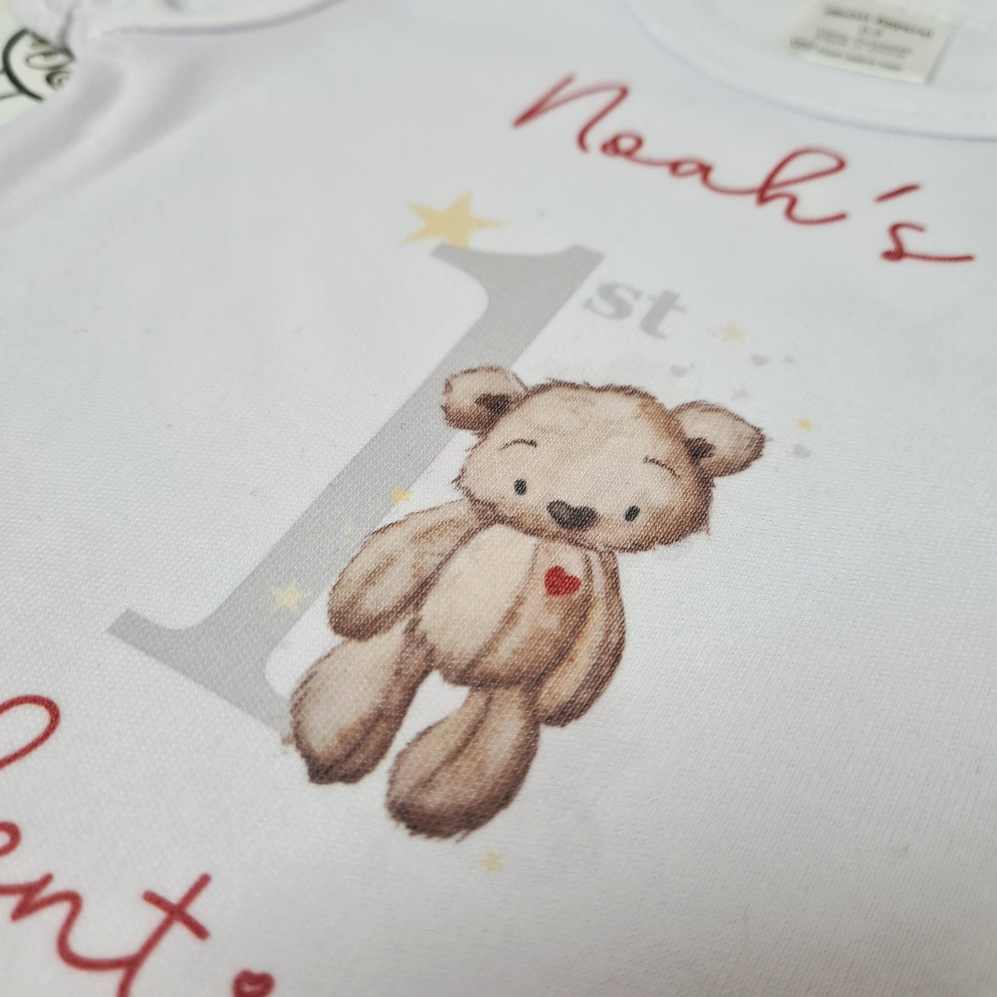 Personalised First Valentines Day Baby Vest Bodysuit | Valentine's Day | Watercolour Bear | New Baby | Love |