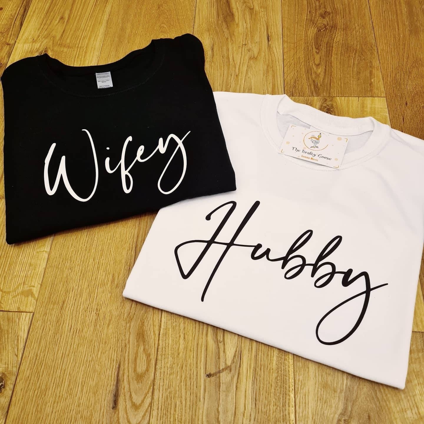 MATCHING Husband Wife T-Shirts | Tshirt Tee | Hubby Wifey Wedding | Honeymoon | Gifts for Husband | Gifts for Wife | Gifts for Couples