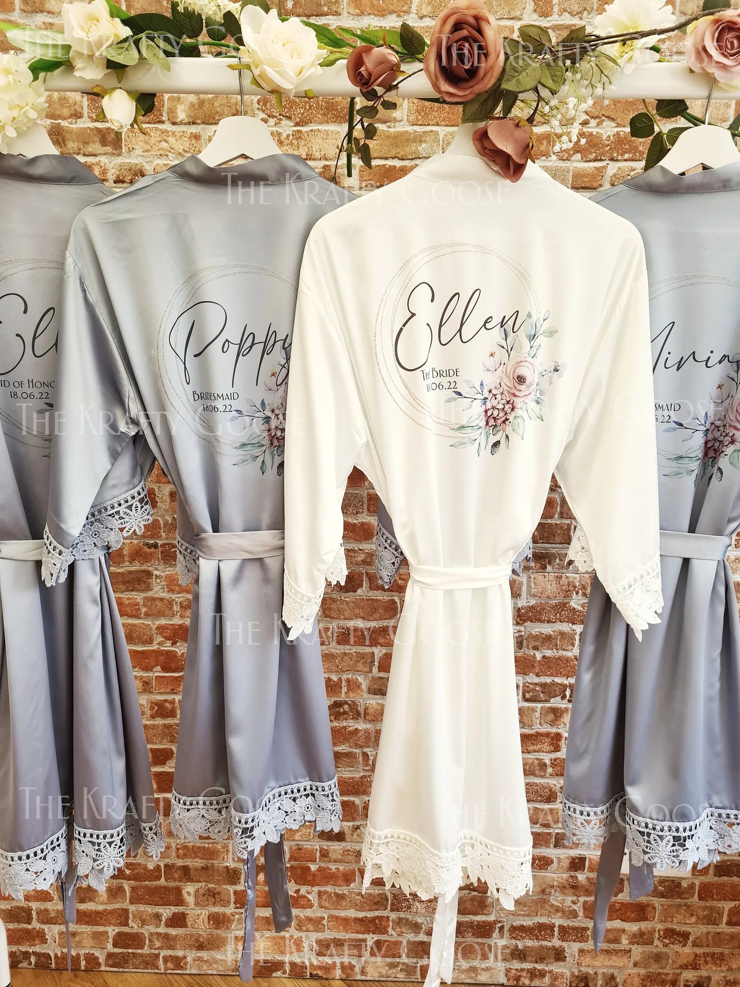 Non-Personalised Robes / Dressing Gown - Lace Edge