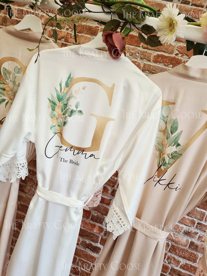 Personalised Robes / Dressing Gown - Lace Edge