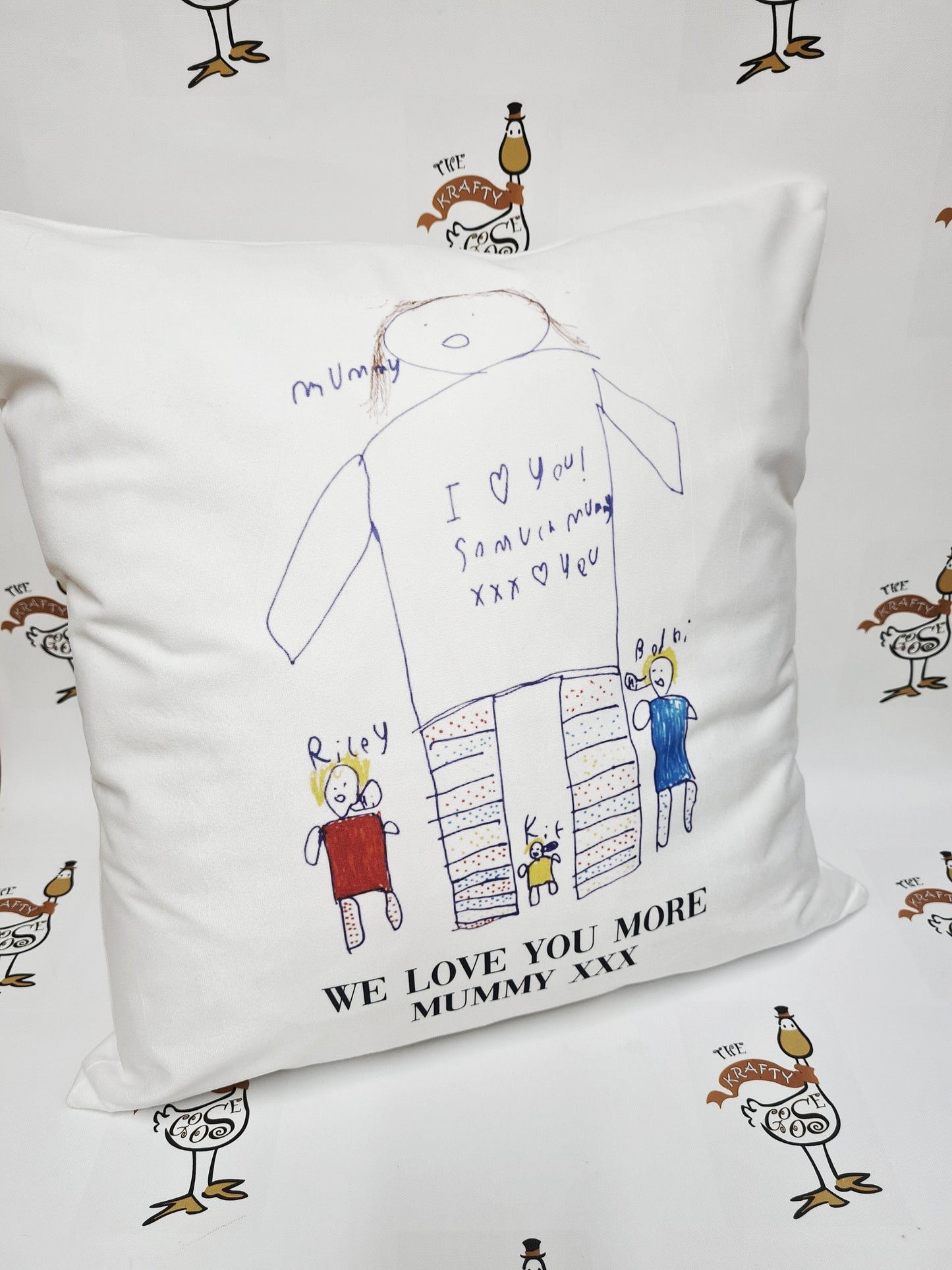 CUSTOM Bespoke Kid's Drawing Cushion | Artwork Pillow | Soft Charpie Cushion | Gift for Mum | Gifts for Nan | Unique Gift Ideas