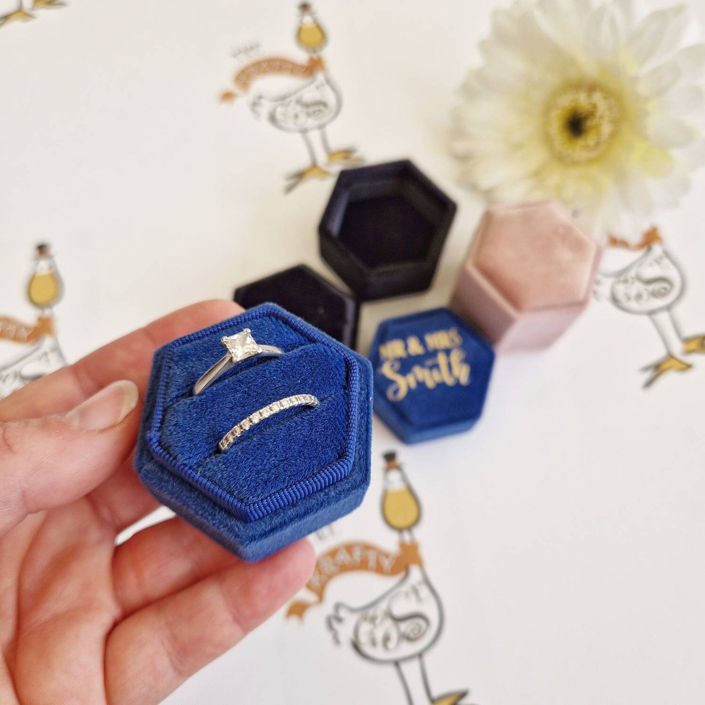 Velvet Double Ring Box