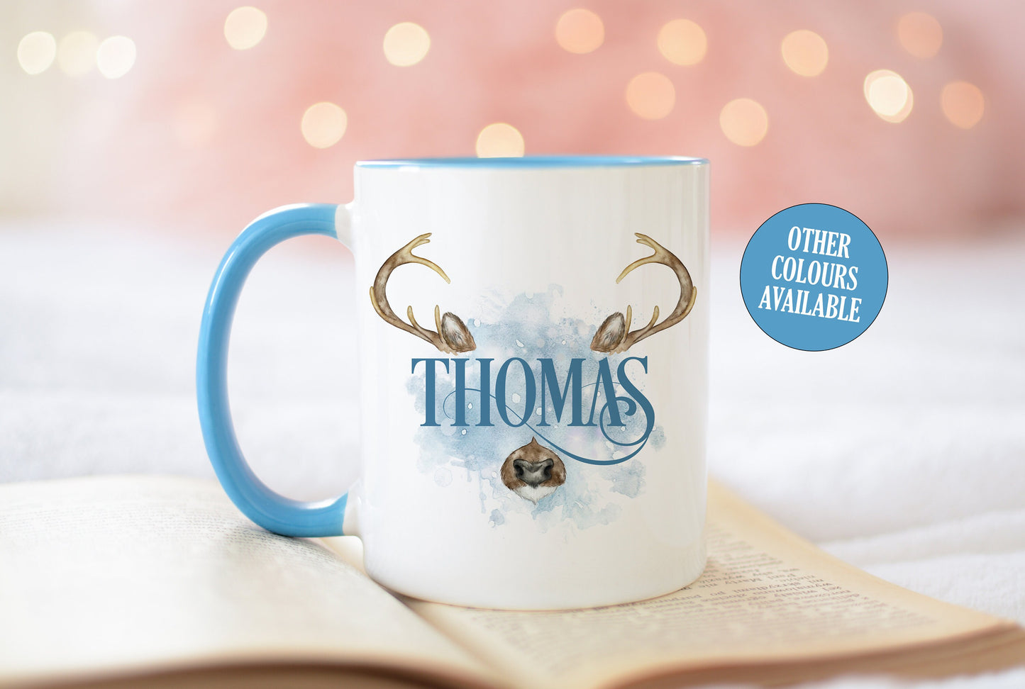 Personalised Reindeer Antler Mug | Christmas Stocking Filler | Hot Chocolate Mug | Gift Ideas for Christmas Eve Box