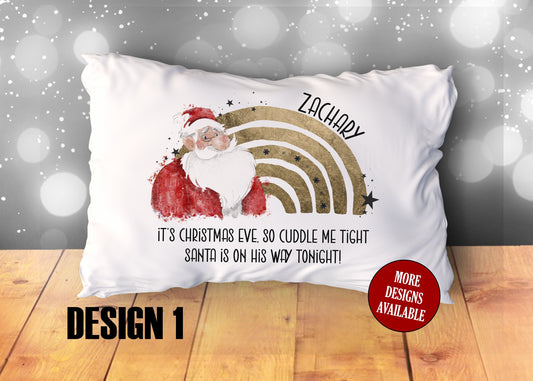 Christmas Pillowcase, Personalised Cushion, Christmas Eve Box, Stocking Filler, Father Christmas Pillow, Gamer Gift, Nice List, Reindeer