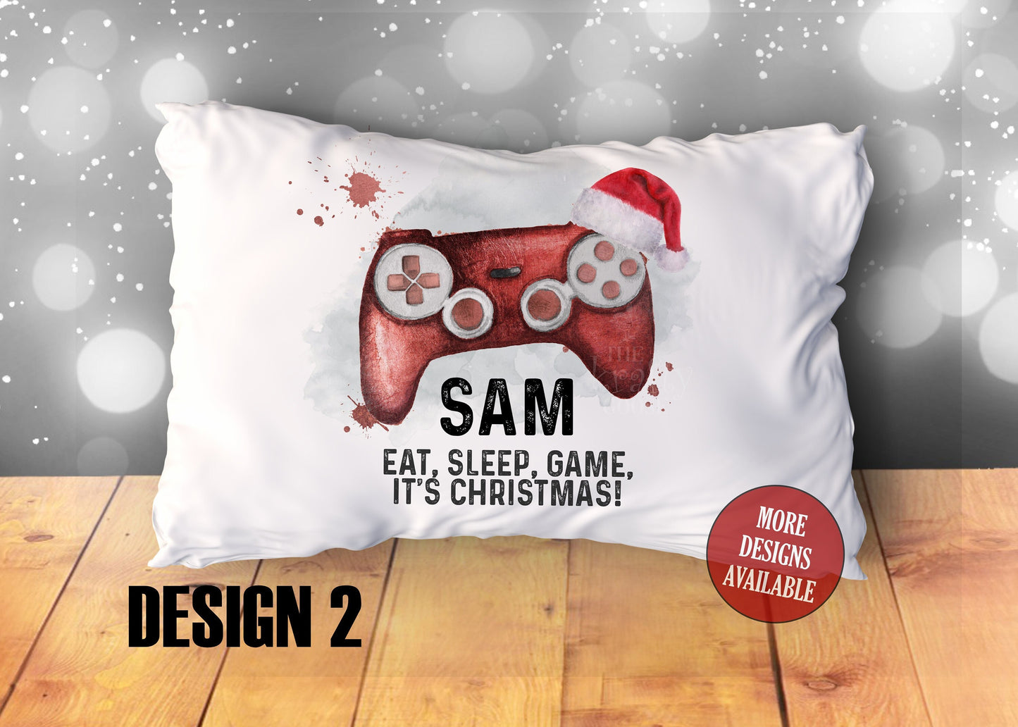 Christmas Pillowcase, Personalised Cushion, Christmas Eve Box, Stocking Filler, Father Christmas Pillow, Gamer Gift, Nice List, Reindeer