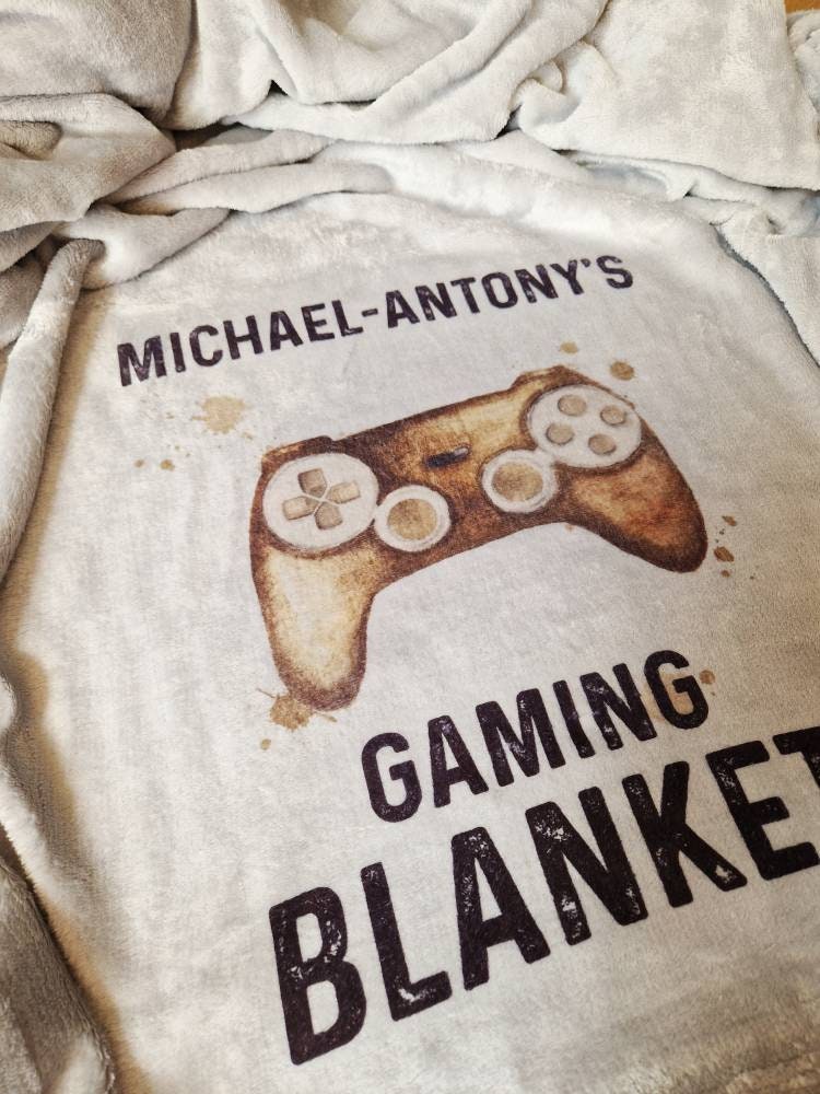 Personalised Gaming Blanket, Christmas Gamer Gift for Boys and Girls, Movie Night Throw, Stocking Filler, Various Controllers to Choose