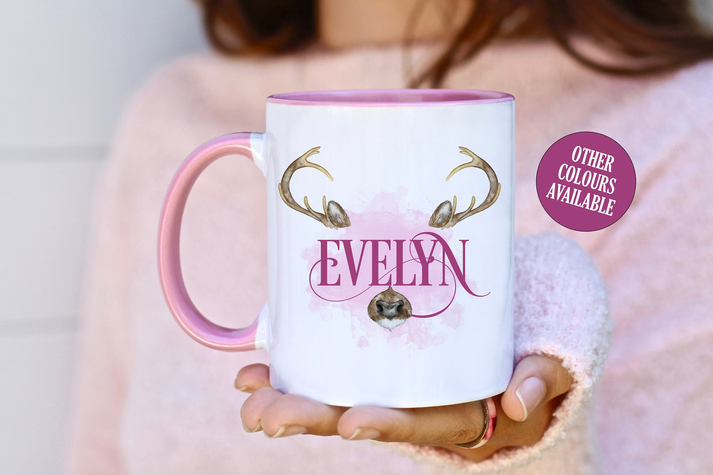 Personalised Reindeer Antler Mug | Christmas Stocking Filler | Hot Chocolate Mug | Gift Ideas for Christmas Eve Box