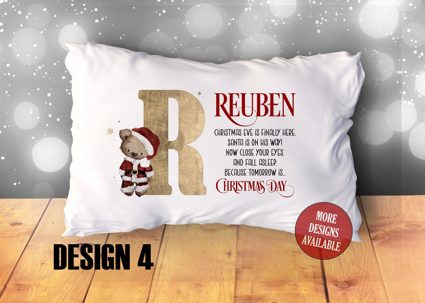 Christmas Pillowcase, Personalised Cushion, Christmas Eve Box, Stocking Filler, Father Christmas Pillow, Gamer Gift, Nice List, Reindeer