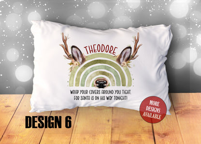 Christmas Pillowcase, Personalised Cushion, Christmas Eve Box, Stocking Filler, Father Christmas Pillow, Gamer Gift, Nice List, Reindeer