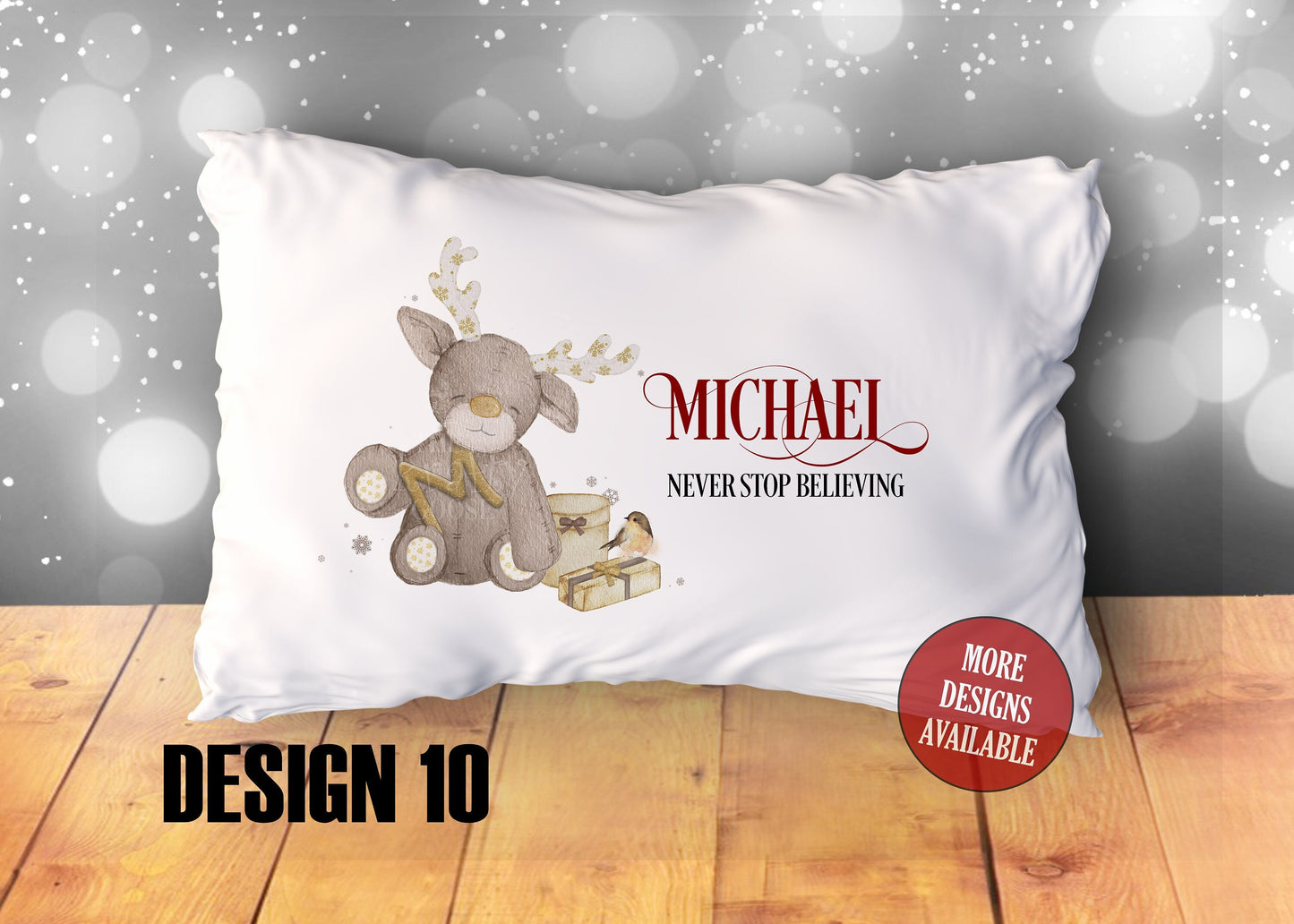 Christmas Pillowcase, Personalised Cushion, Christmas Eve Box, Stocking Filler, Father Christmas Pillow, Gamer Gift, Nice List, Reindeer