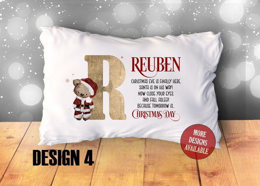 Christmas Pillowcase, Personalised Cushion, Christmas Eve Box, Stocking Filler, Father Christmas Pillow, Gamer Gift, Nice List, Reindeer