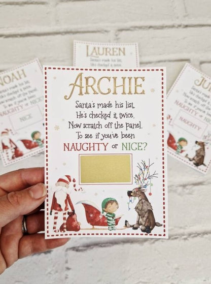 Naughty or Nice List Scratch Off Card