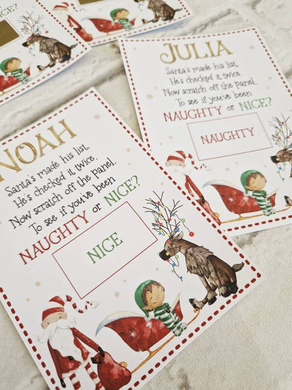 Naughty or Nice List Scratch Off Card