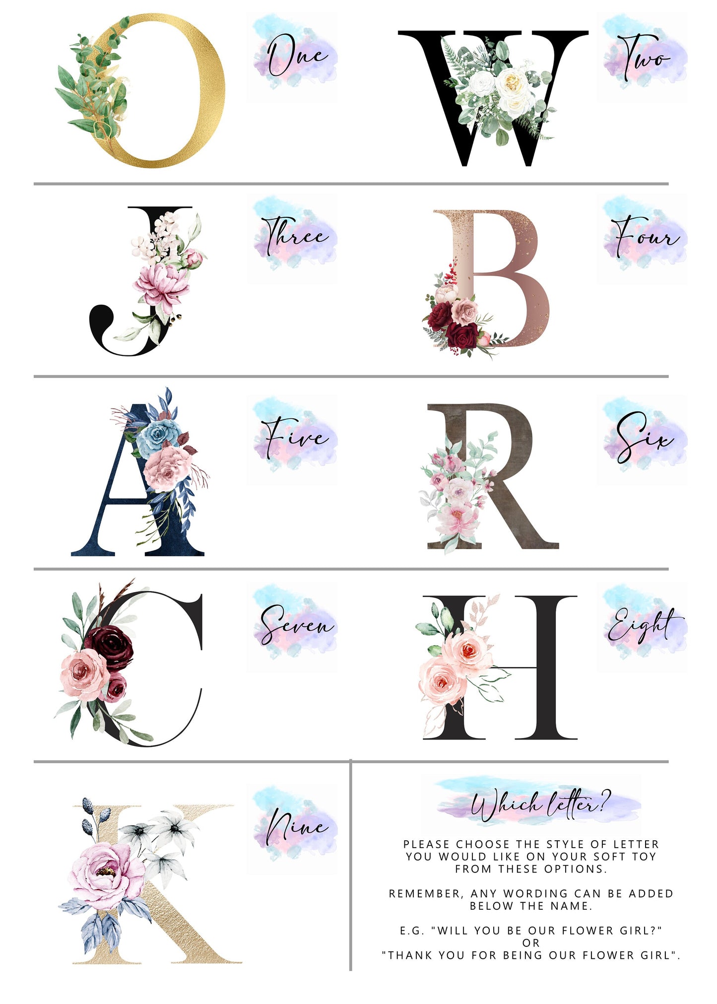 Floral Letter Bunny