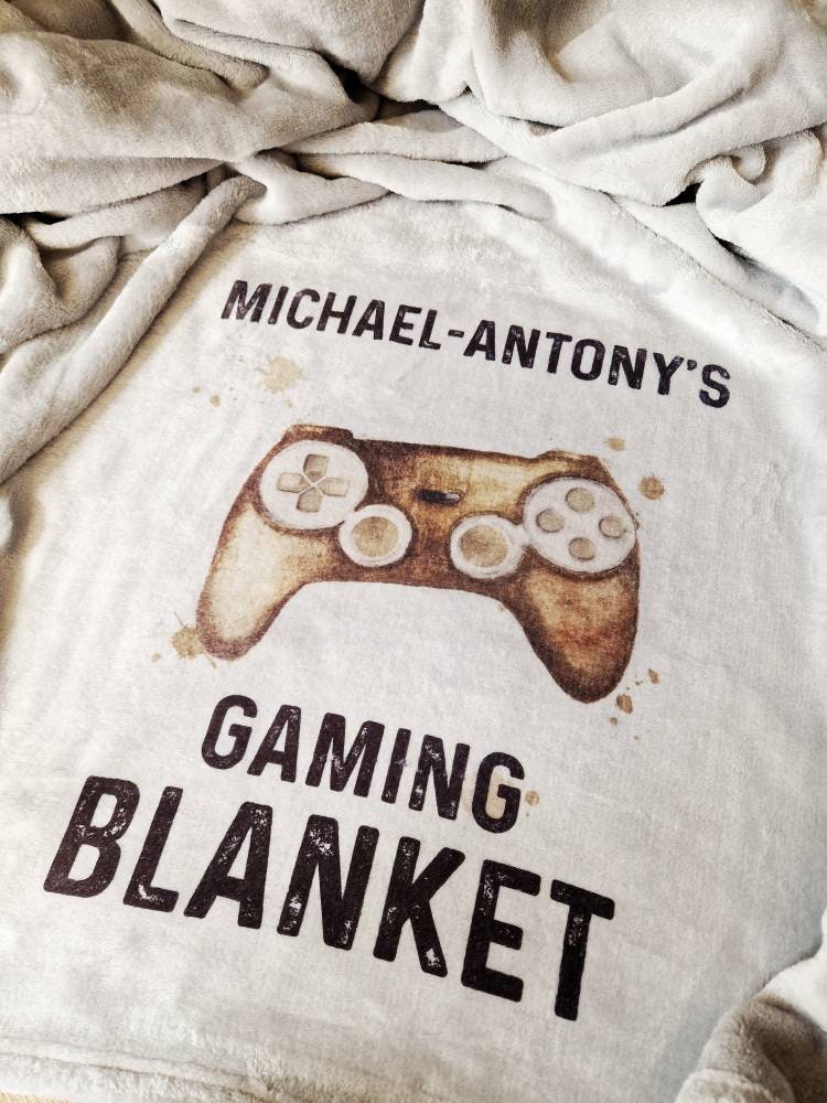 Personalised Gaming Blanket, Christmas Gamer Gift for Boys and Girls, Movie Night Throw, Stocking Filler, Various Controllers to Choose