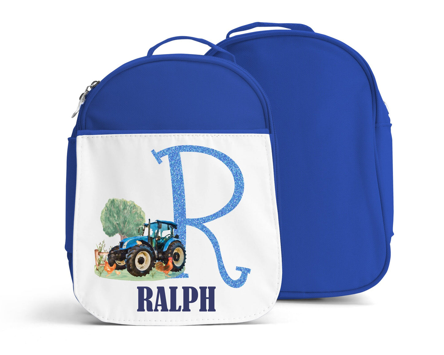 Personalised School Gym Bag, Kids PE Bag, Back to School Tractor Theme, Construction Vehicle, Alphabet Tractor with Name