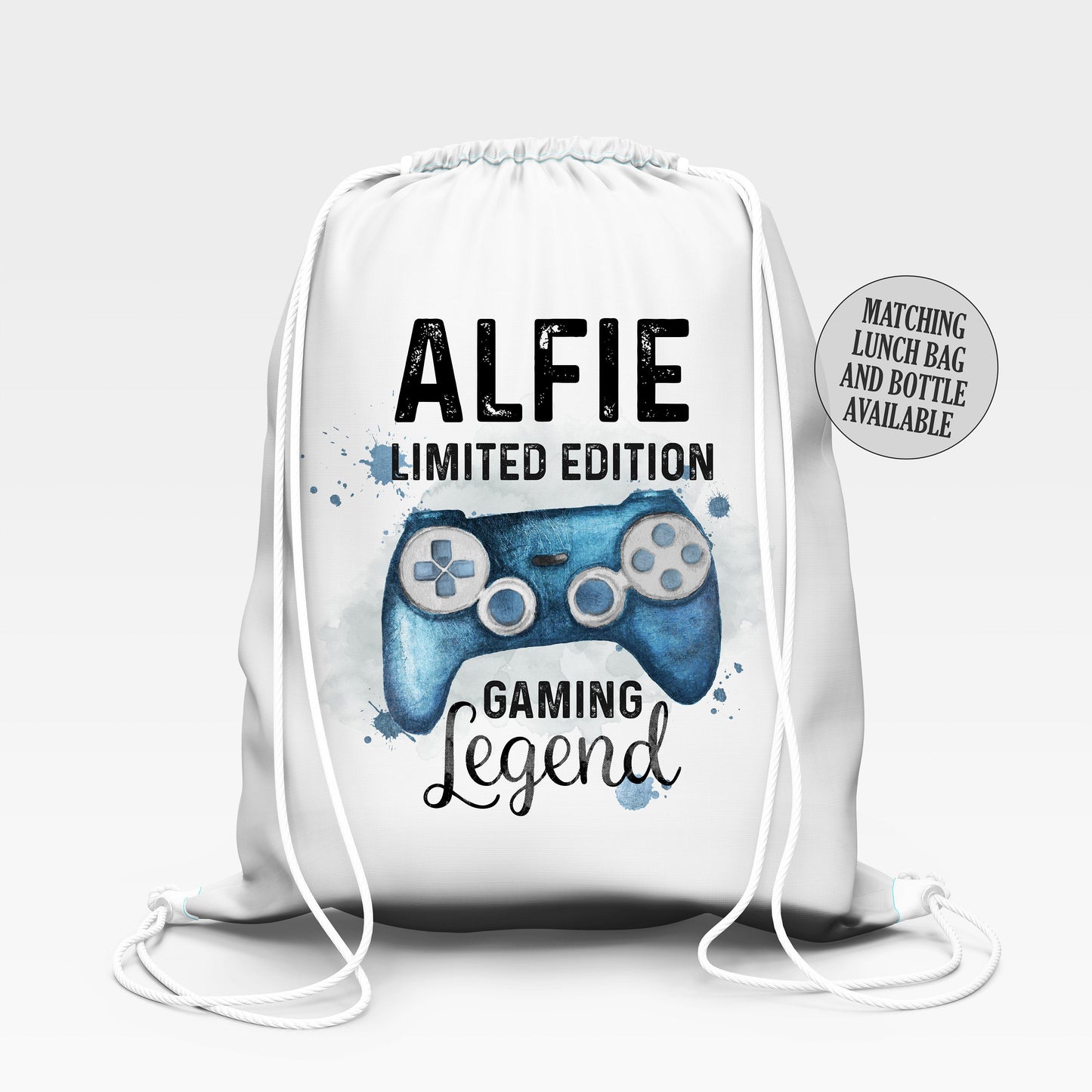 Personalised Gaming Legend Lunch Bag, Matching Bottle PE Bag, Back to School Cool Bag Lunch Box, Kids Toddler Nursery, Gamer Controller