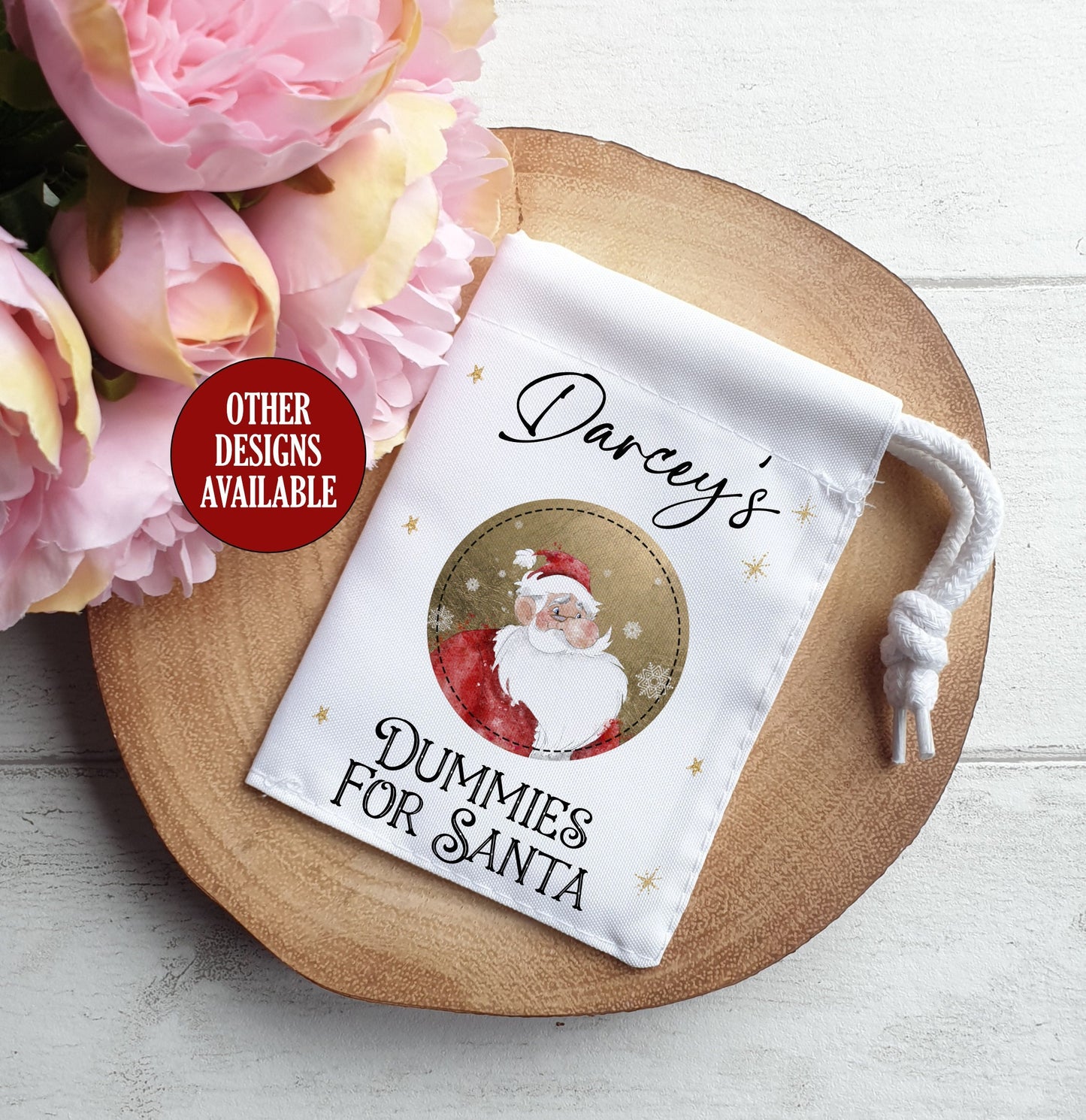 Dummies for Santa Bag, Dummy Fairy Personalised Drawstring Pouch, Father Christmas, Dummy Idea, How to Get Rid of the Dummy