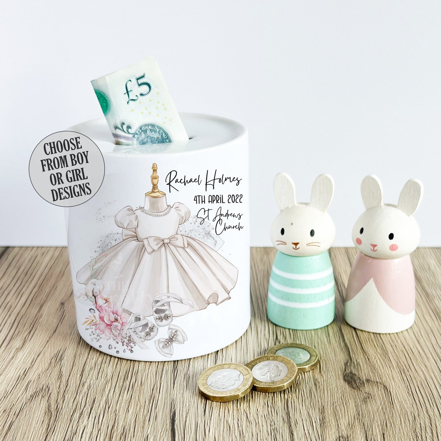 Christening Money Box - Outfit Design