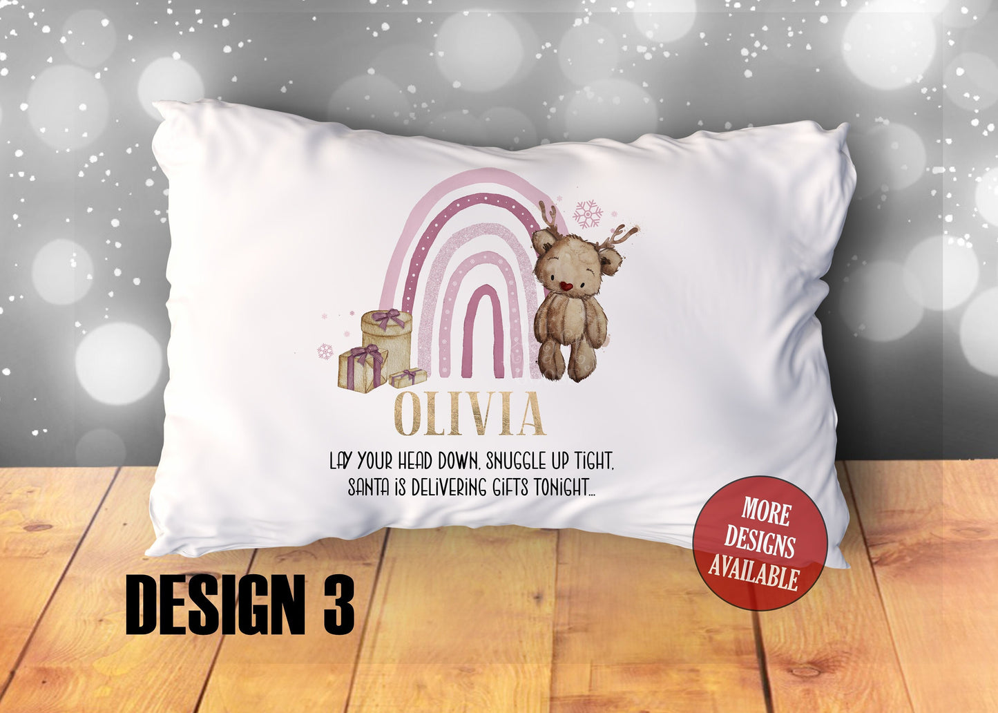 Christmas Pillowcase, Personalised Cushion, Christmas Eve Box, Stocking Filler, Father Christmas Pillow, Gamer Gift, Nice List, Reindeer