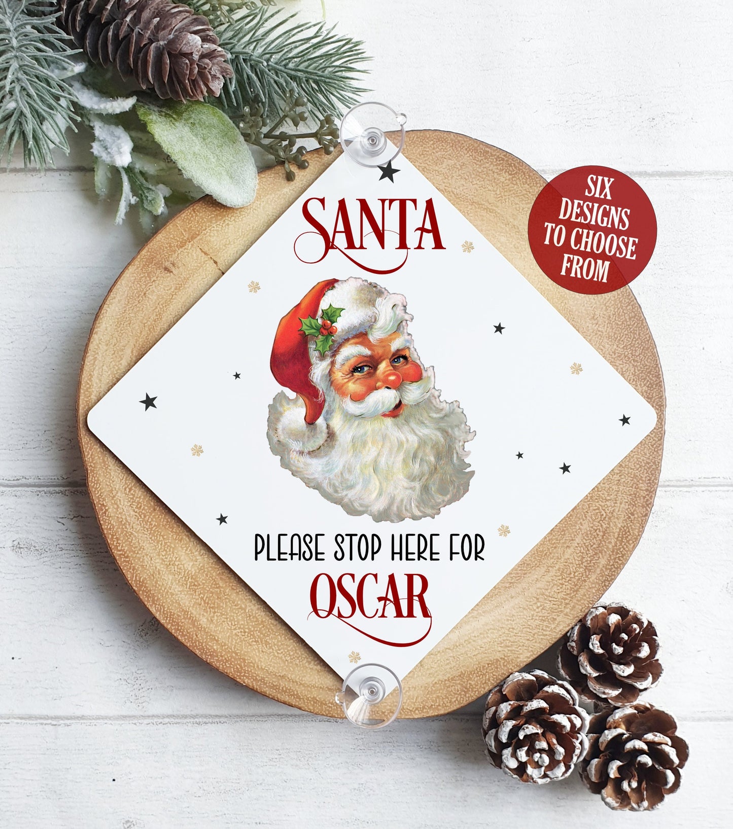 Santa Please Stop Here Window Sign