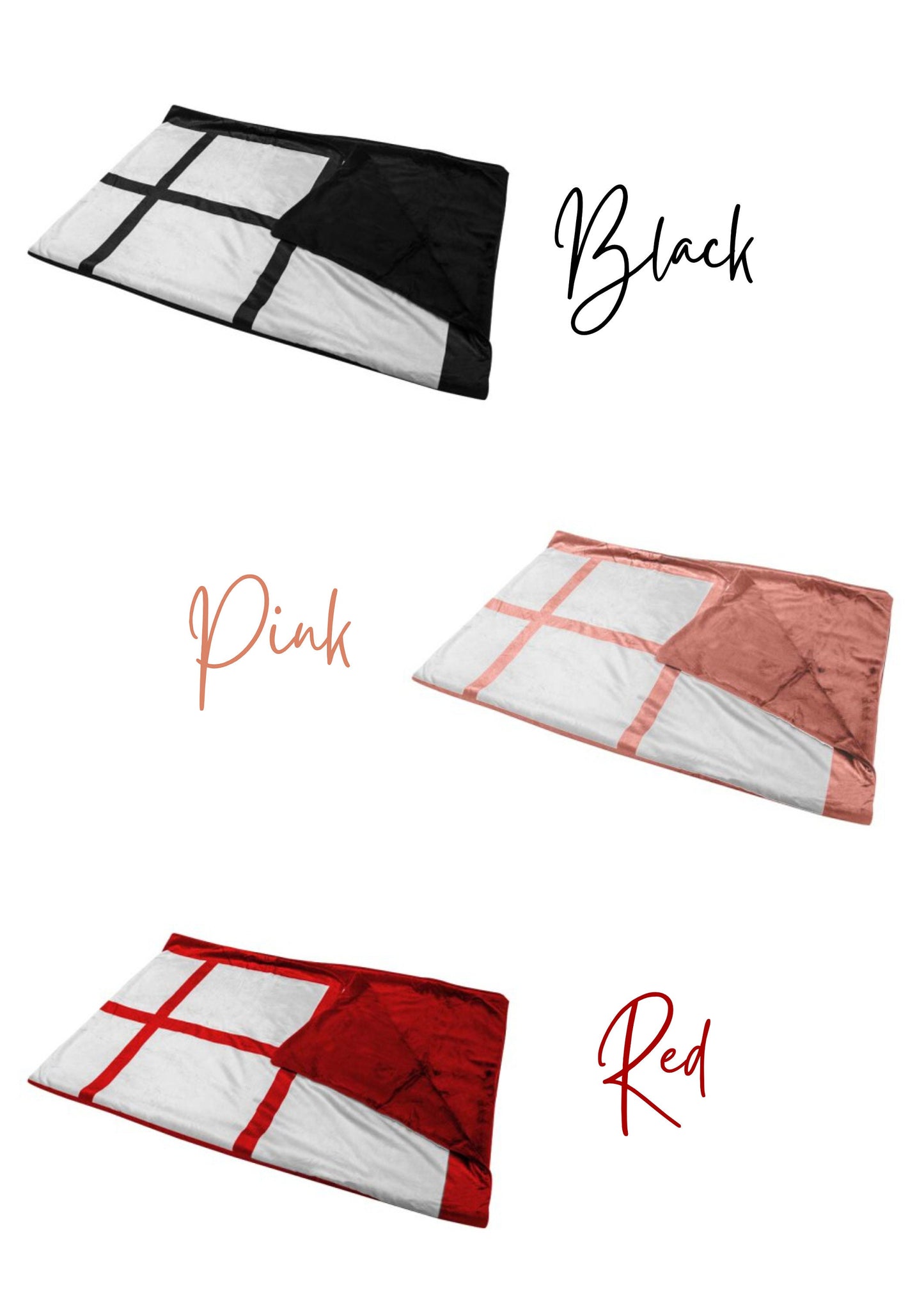 Large Collage Blanket - Pink, Black or Red