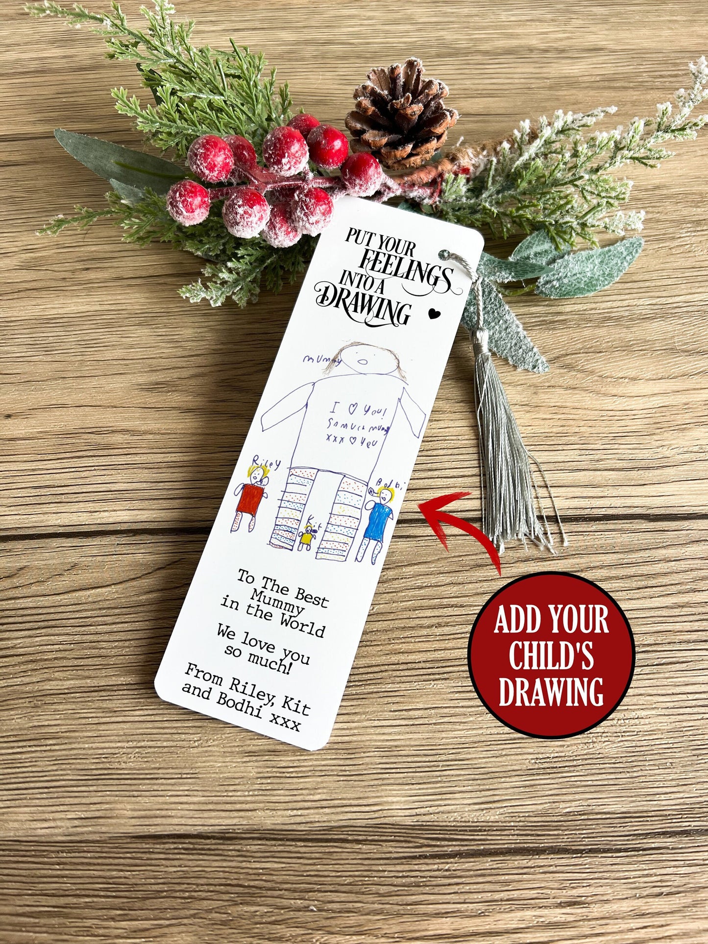 Child's Drawing Bookmark, Personalised Gift Idea, Christmas Gift for Mum, Dad, Nan, Grandad, Photo Gift, I'll Keep Your Page for You