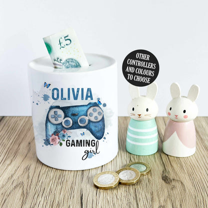 Gaming Legend Money Box, Personalised Gaming Coin Saver, Piggy Bank, Stocking Filler, Great Gift for Kids and Teenagers, Gaming Fund, Saving