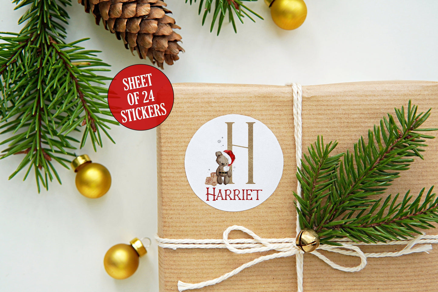 24 Personalised Christmas Stickers