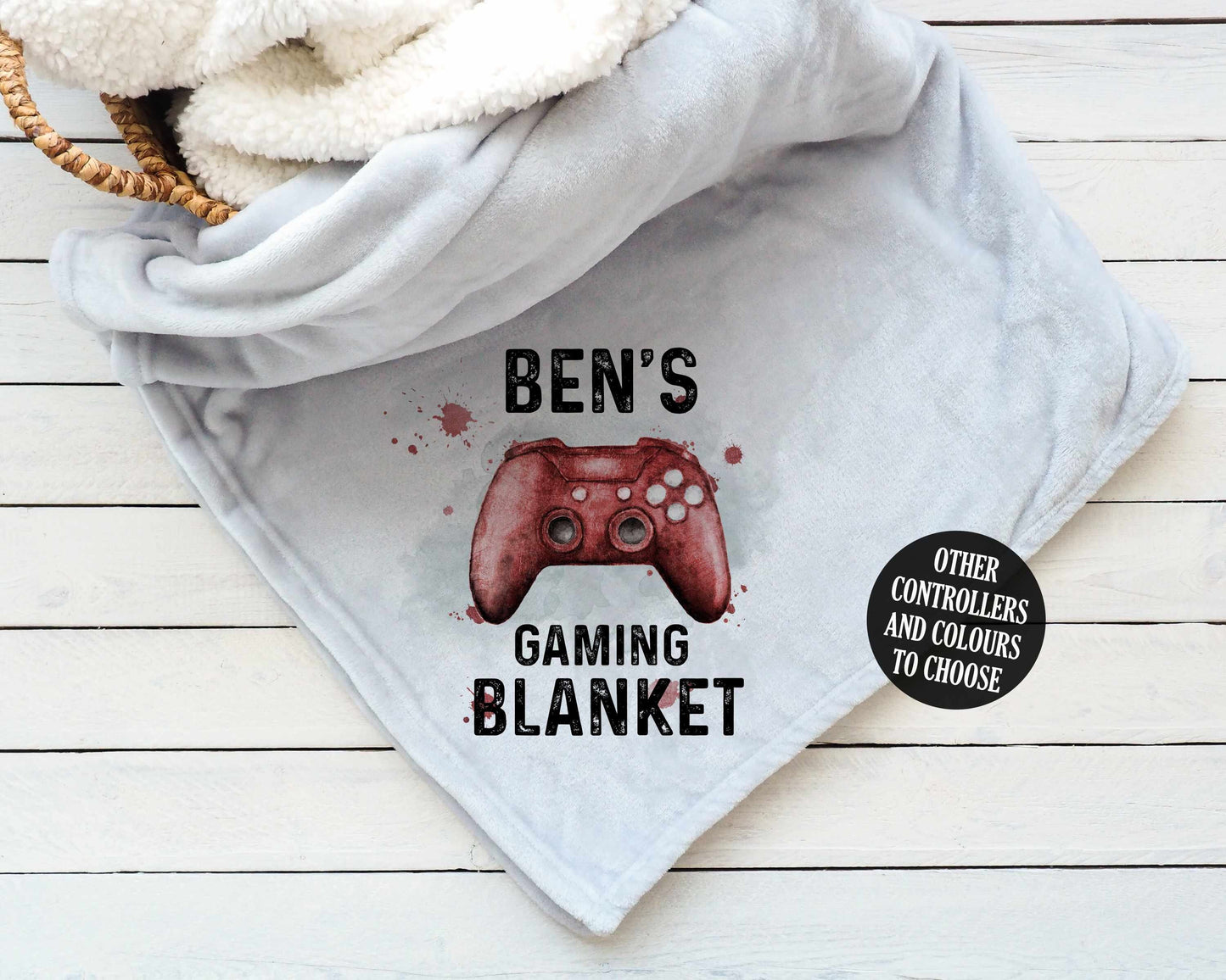 Personalised Gaming Blanket, Christmas Gamer Gift for Boys and Girls, Movie Night Throw, Stocking Filler, Blame it on the Lag