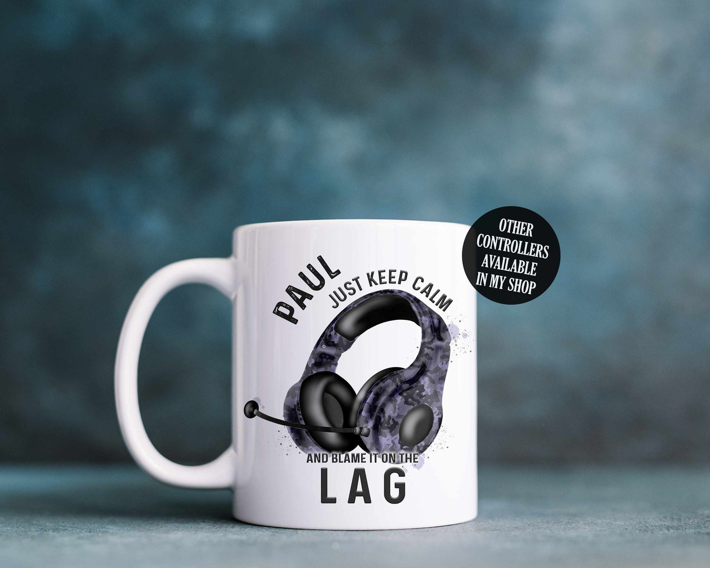 Gaming Headset Mug, Personalised Gaming Legend, Christmas Gifts for Teenagers, Gaming Gift Stocking Filler, Present Idea for Gamers