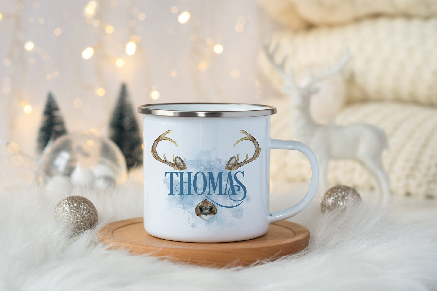 Personalised Reindeer Antler Mug | Christmas Stocking Filler | Hot Chocolate Mug | Gift Ideas for Christmas Eve Box