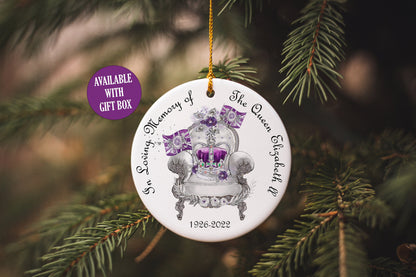 Queen Elizabeth II, Memorial Ceramic Ornament, Christmas Decoration of Remembrance, 1926-2022, Jubilee Bauble, Her Majesty the Queen Royal