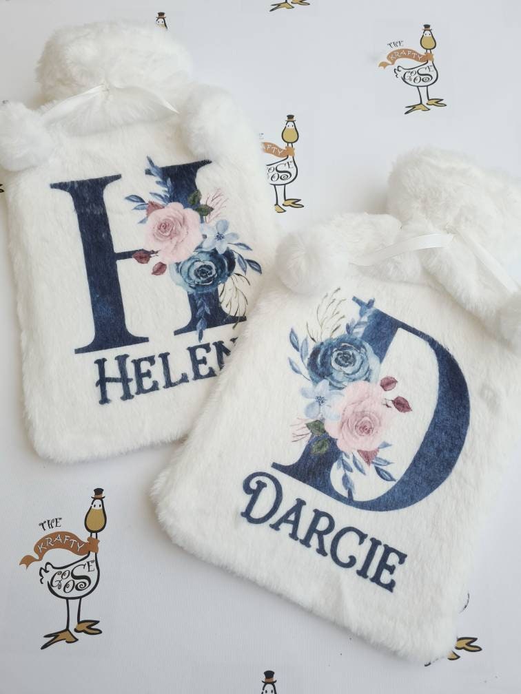 Flower Initial Hot Water Bottle