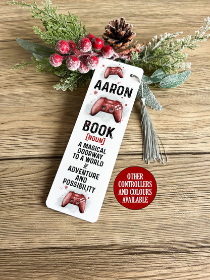 Gaming Bookmark, Personalised Metal Stocking Filler, Definition of Book, Christmas Gifts for Teenagers, Gaming Gift, Present Idea for Gamers