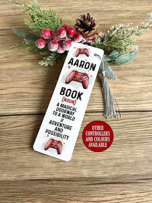 Gaming Bookmark, Personalised Metal Stocking Filler, Definition of Book, Christmas Gifts for Teenagers, Gaming Gift, Present Idea for Gamers