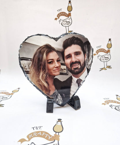 Photo Rock Slate, Personalised with Your Photo, Custom Gift Idea, Memorial, Christmas Gift for Her and Him, Anniversary Wedding Gift Idea