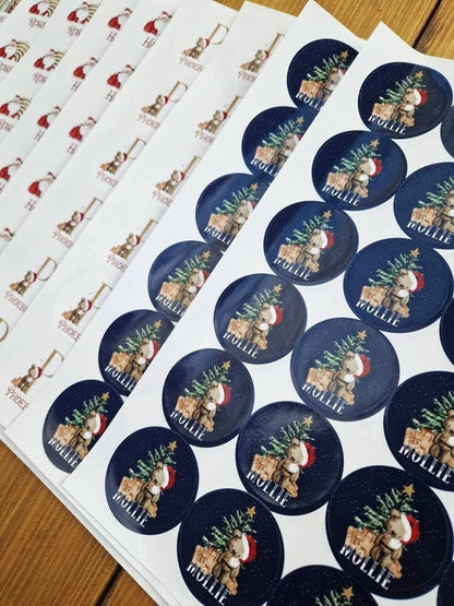 24 Personalised Christmas Stickers