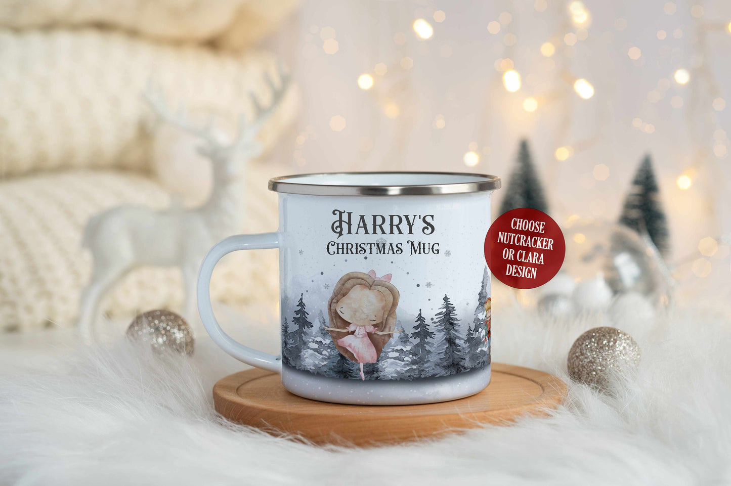 Personalised Christmas Mug, Nutcracker Fairy Clara, Stocking Filler, Hot Chocolate Mug, Xmas Gift Idea, Christmas Eve Box Idea