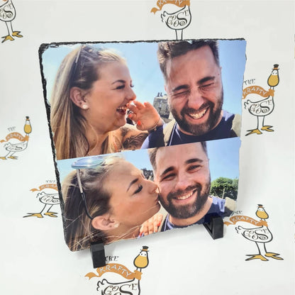 Photo Rock Slate, Personalised with Your Photo, Custom Gift Idea, Memorial, Christmas Gift for Her and Him, Anniversary Wedding Gift Idea