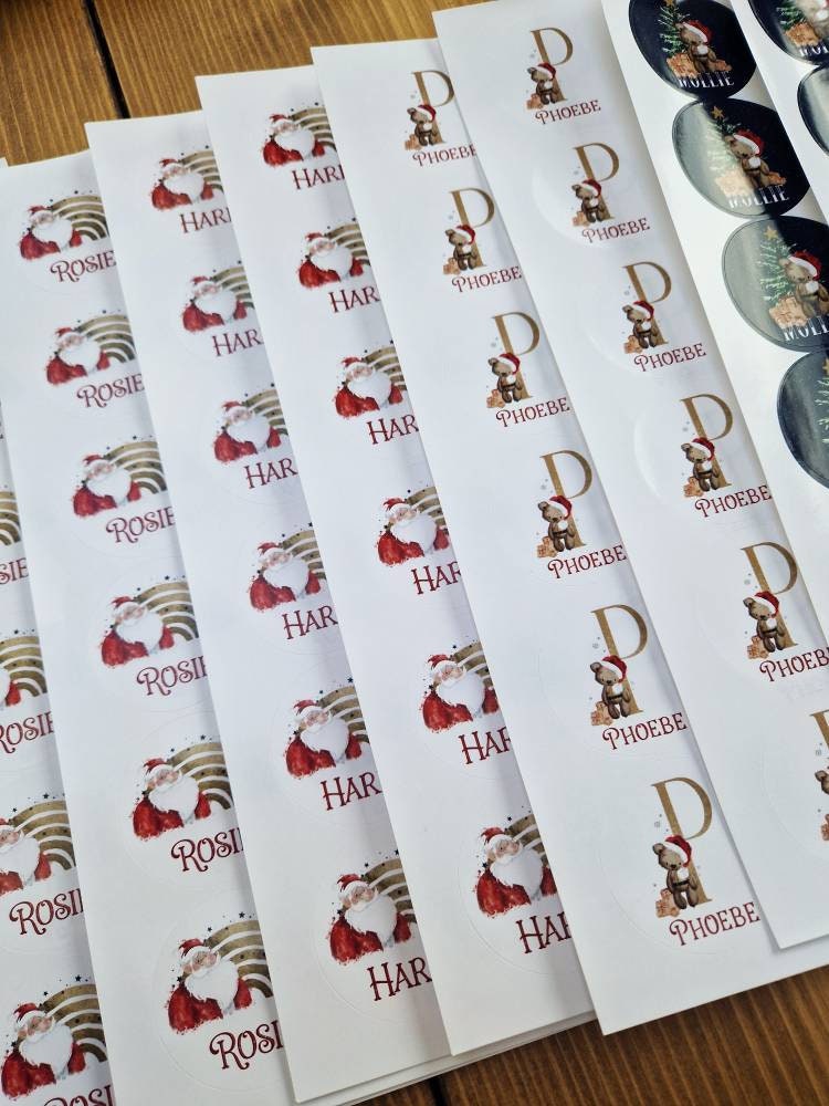 24 Personalised Christmas Stickers