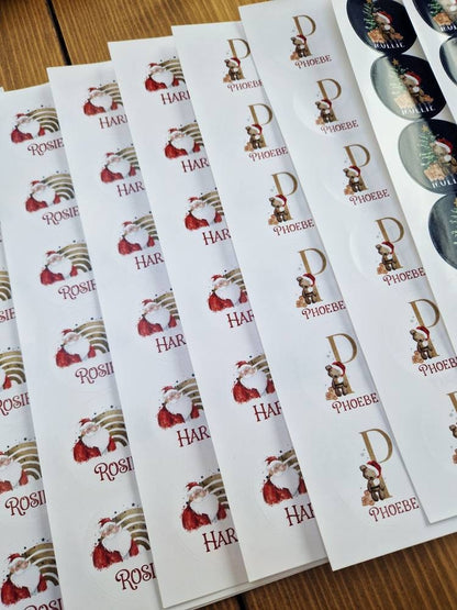 24 Personalised Christmas Stickers