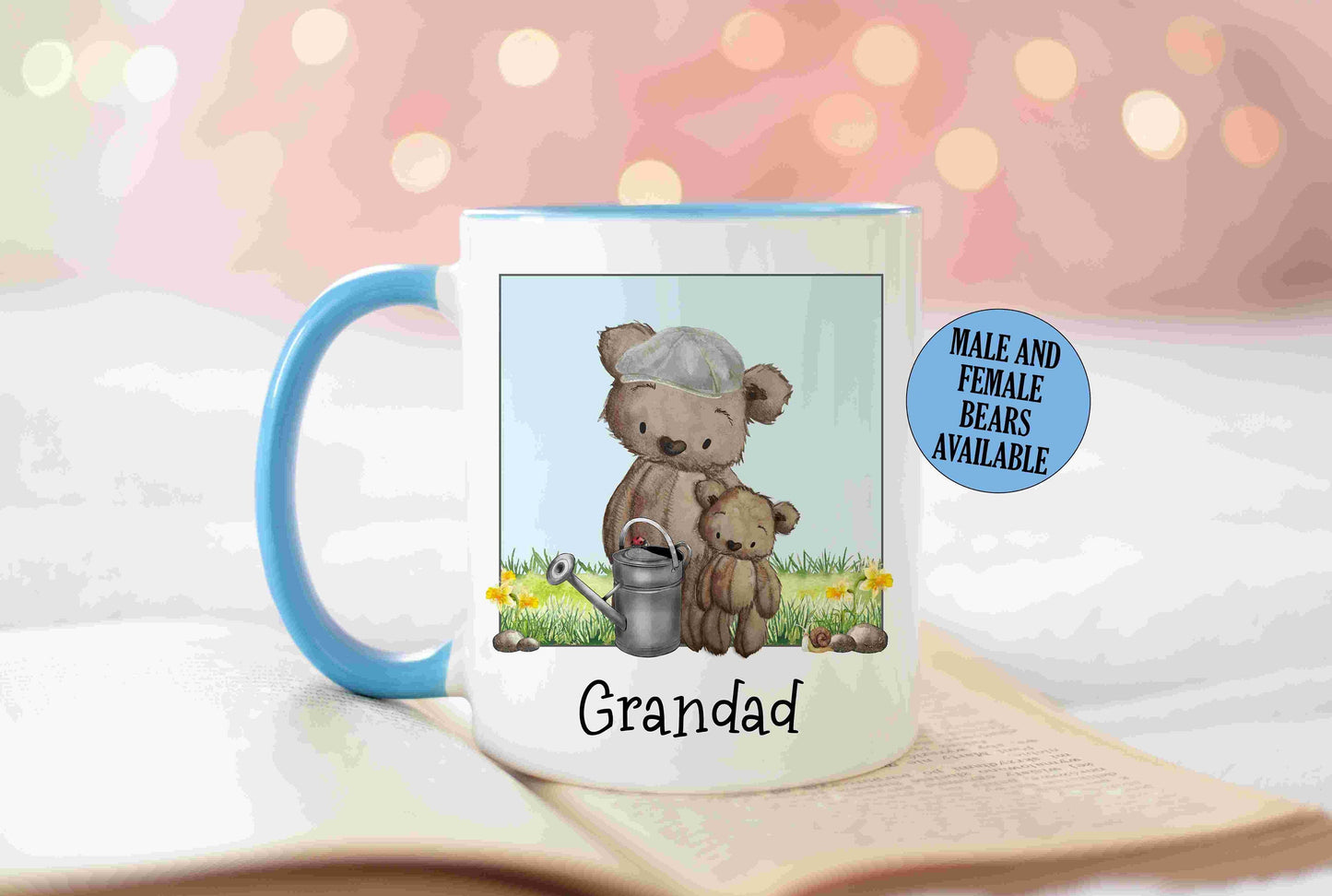 Personalised Grandad Nanny Mug, Male and Female Bear, Stocking Filler, Perfect Gift Idea for Her and Him, Mum, Nan, Dad, Grandad