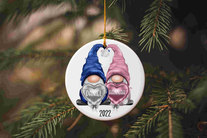 Personalised Gonk Christmas Ornament - Blue or Pink