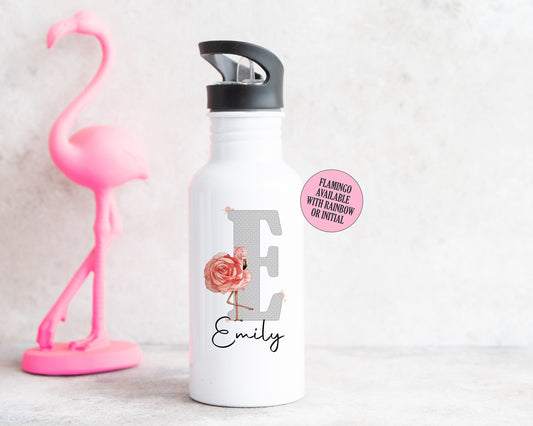 Flamingo Initial Water Bottle