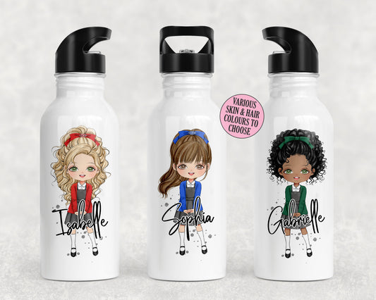 Girls School Uniform Character Water Bottle